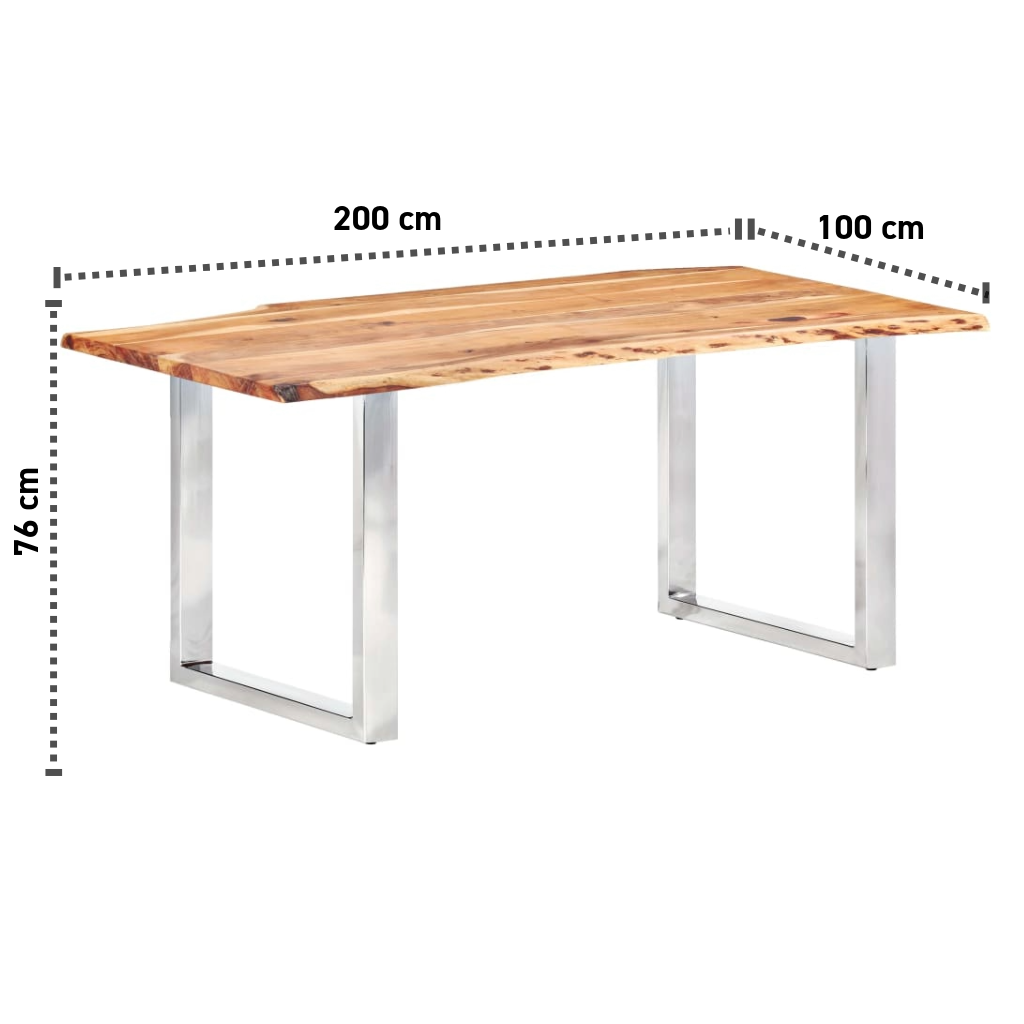 Esstisch 200x100x76 cm Massives Akazienholz