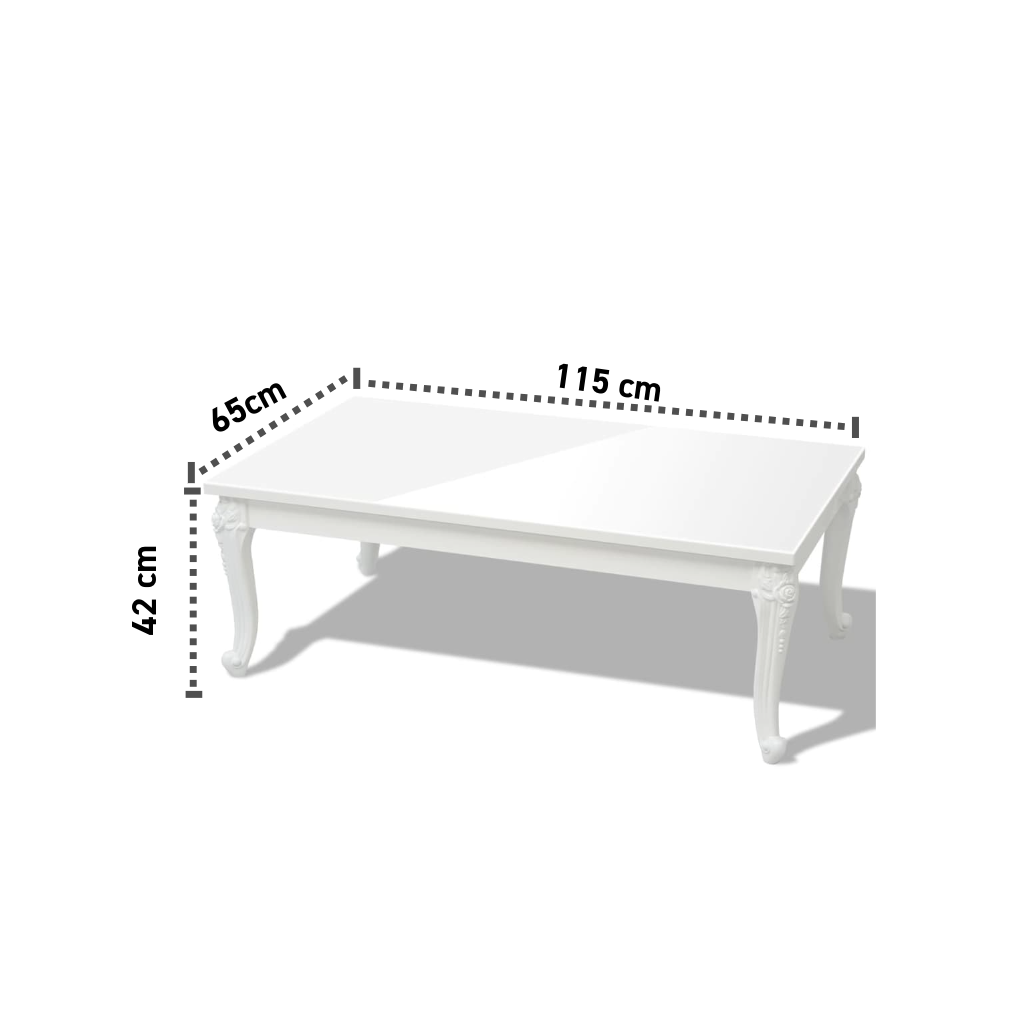 Couchtisch Hochglanz-Weiß