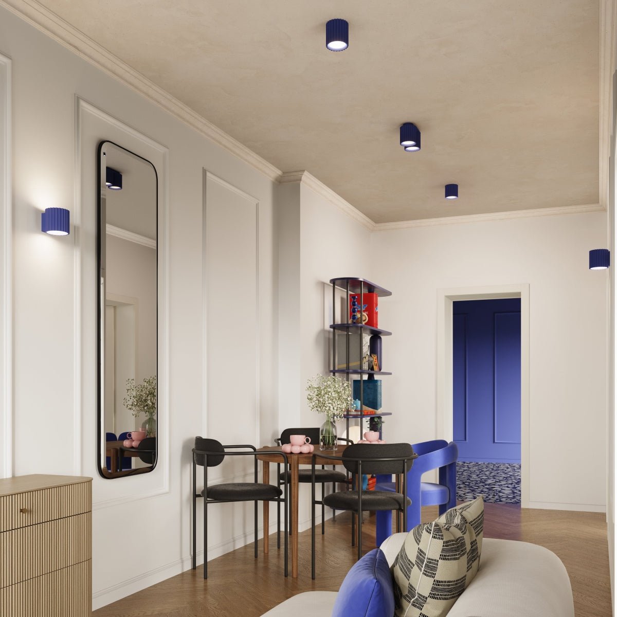 Deckenleuchte "AURA 2" – Deckenleuchte in Ultramarin | Dexity Lichtdesign