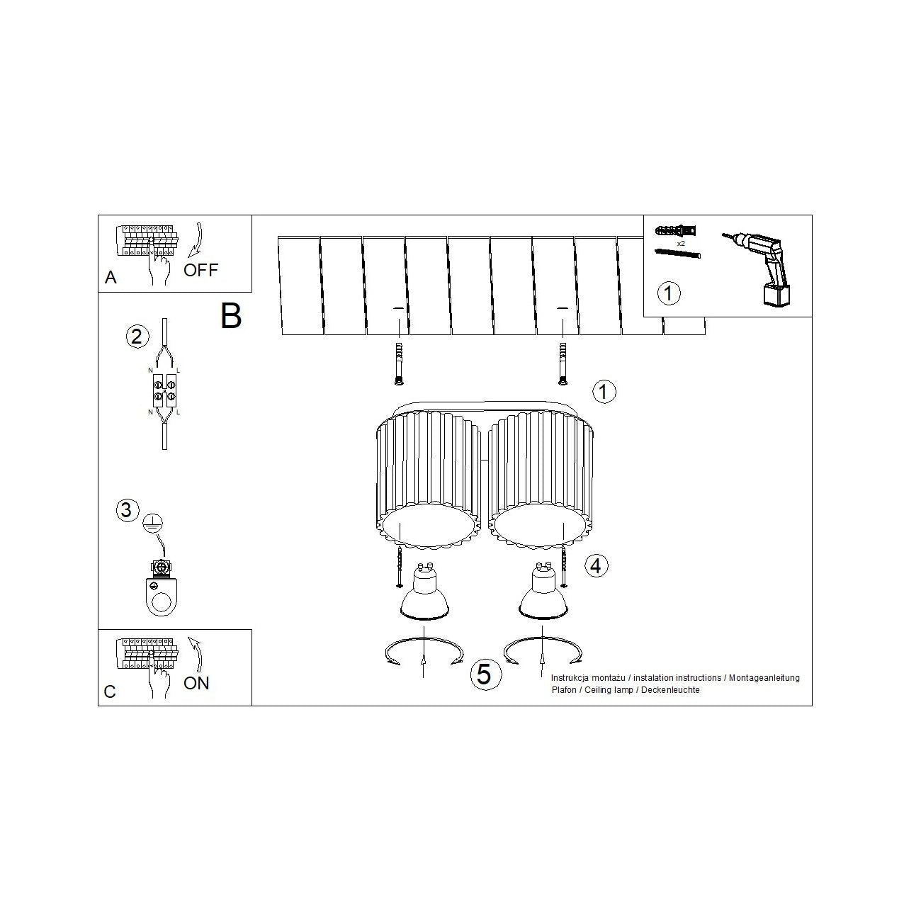 Deckenleuchte "AURA 2" – Deckenleuchte in Apricot | Dexity Lichtdesign