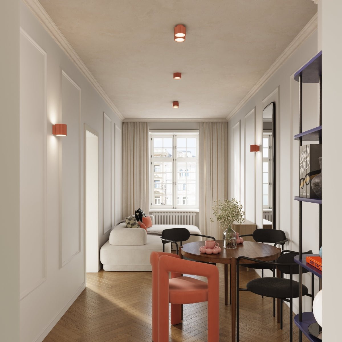 Deckenleuchte "AURA 2" – Deckenleuchte in Apricot | Dexity Lichtdesign