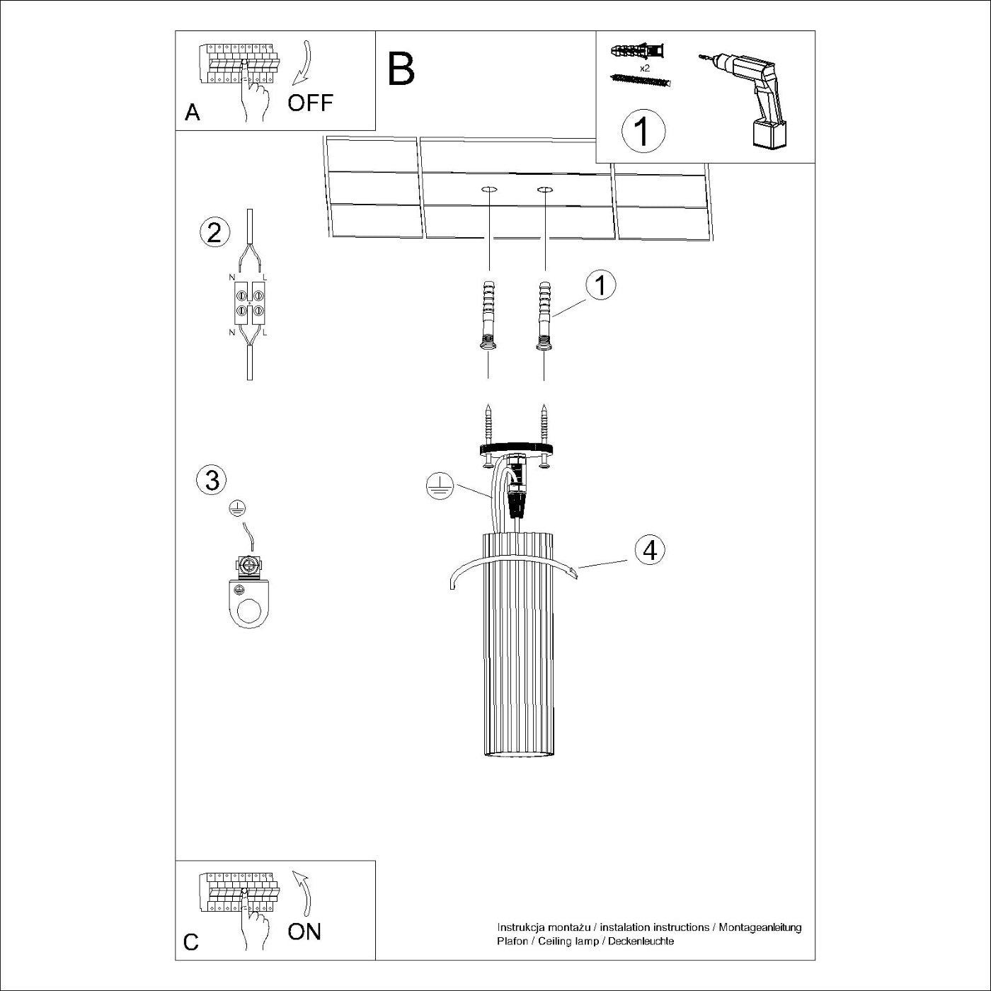 Deckenleuchte "KARBON 20" – Deckenleuchte in Beige | Dexity Lichtdesign