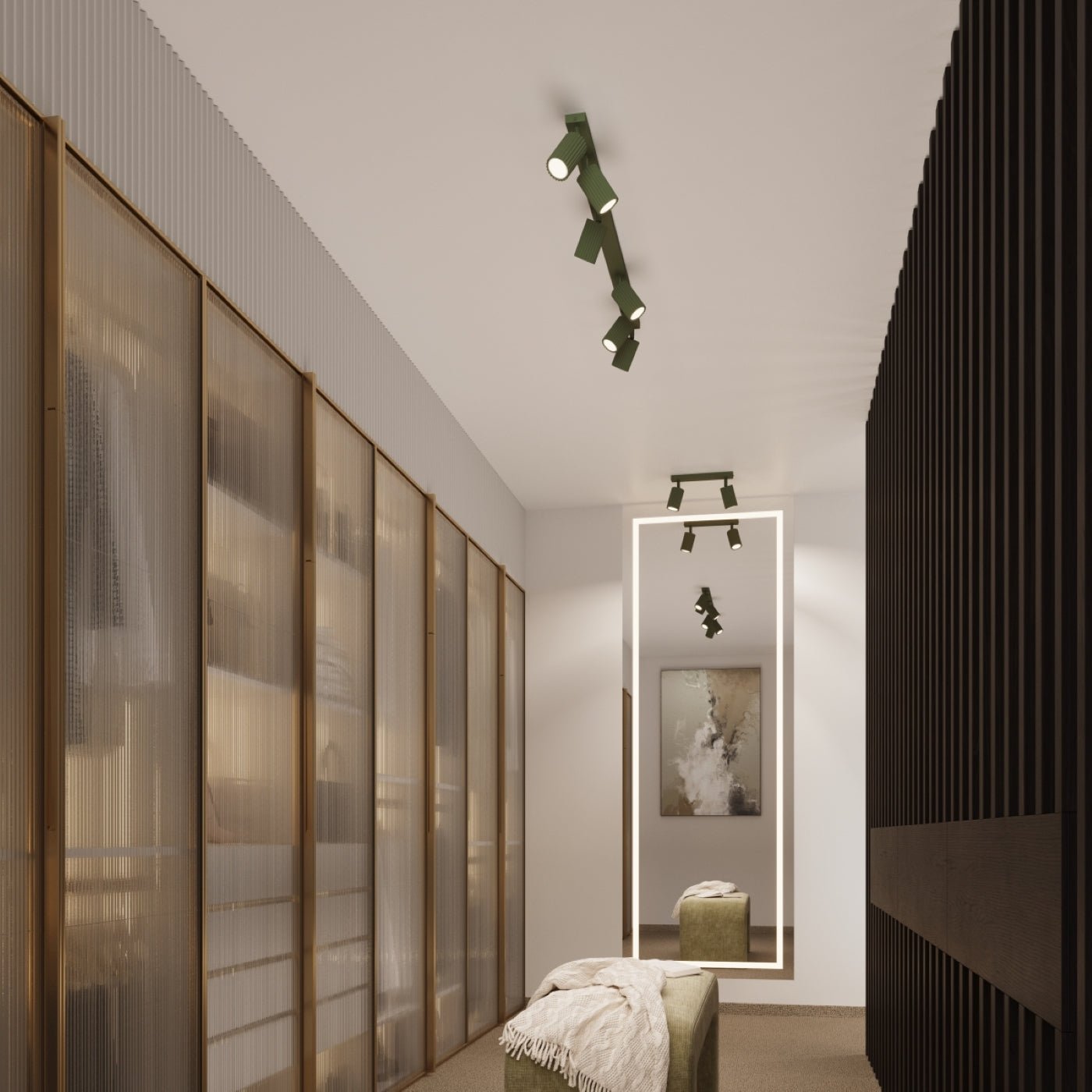 Deckenleuchte "KARBON 20" – Deckenleuchte in Olivgrün | Dexity Lichtdesign