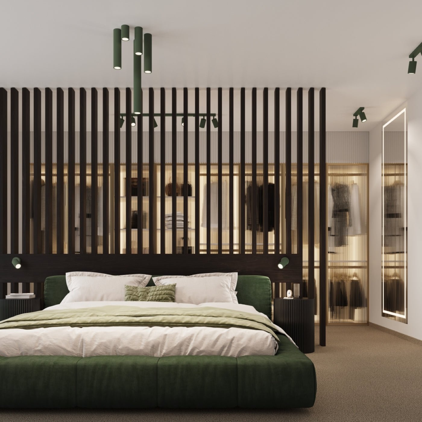 Deckenleuchte "KARBON 20" – Deckenleuchte in Olivgrün | Dexity Lichtdesign