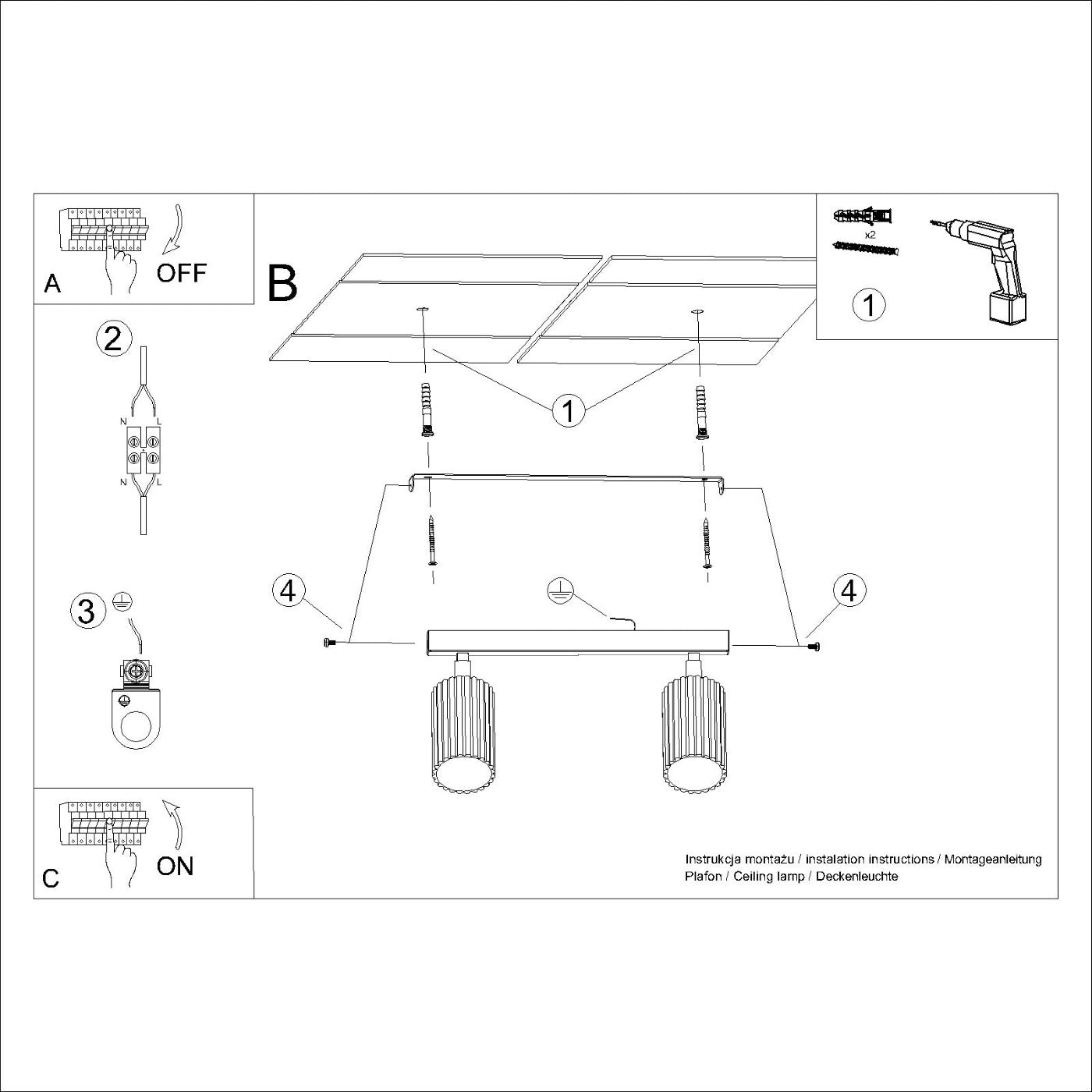 Deckenleuchte "KARBON 2" – Deckenleuchte in Weiß | Dexity Lichtdesign
