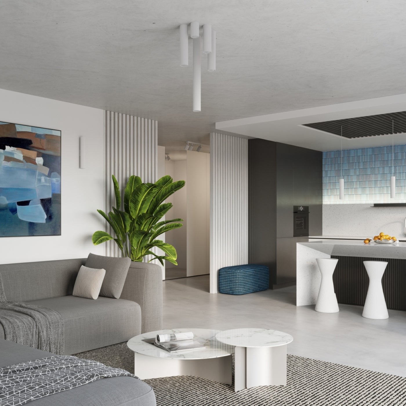 Deckenleuchte "KARBON 30" – Deckenleuchte in Weiß | Dexity Lichtdesign