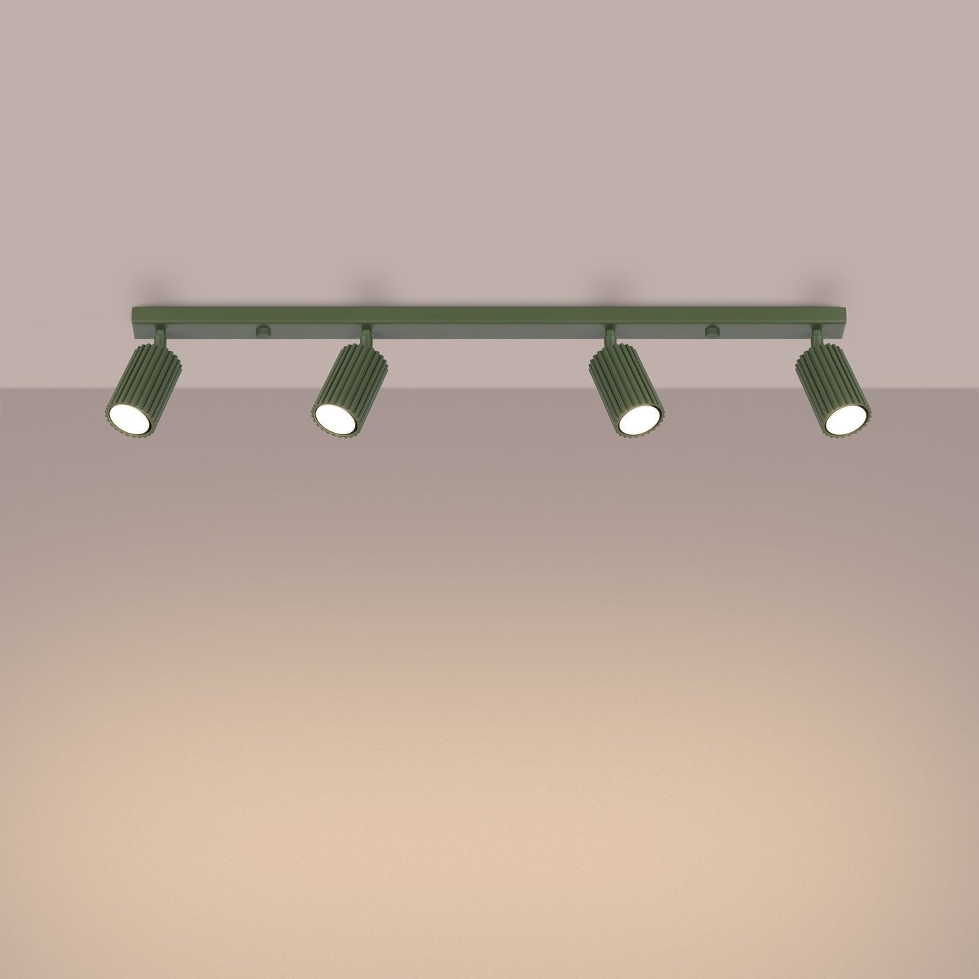 Deckenleuchte "KARBON 4L" – Deckenleuchte in Olivgrün | Dexity Lichtdesign