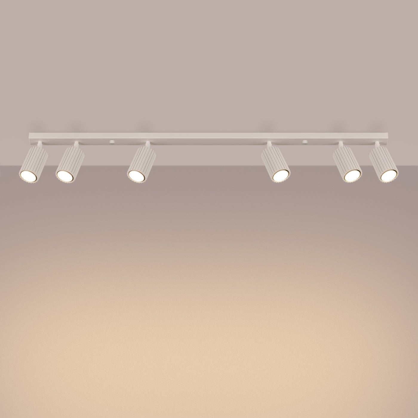 Deckenleuchte "KARBON 6L" – Deckenleuchte in Beige | Dexity Lichtdesign