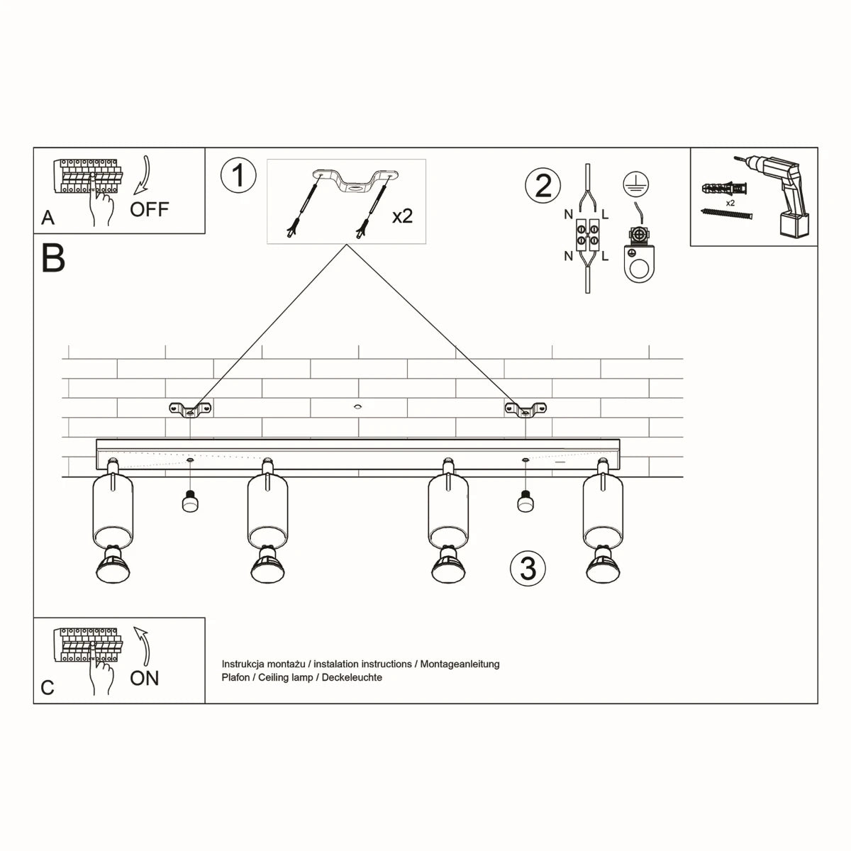 Deckenleuchte "RING 4L" – Deckenleuchte in Weiß | Dexity Lichtdesign