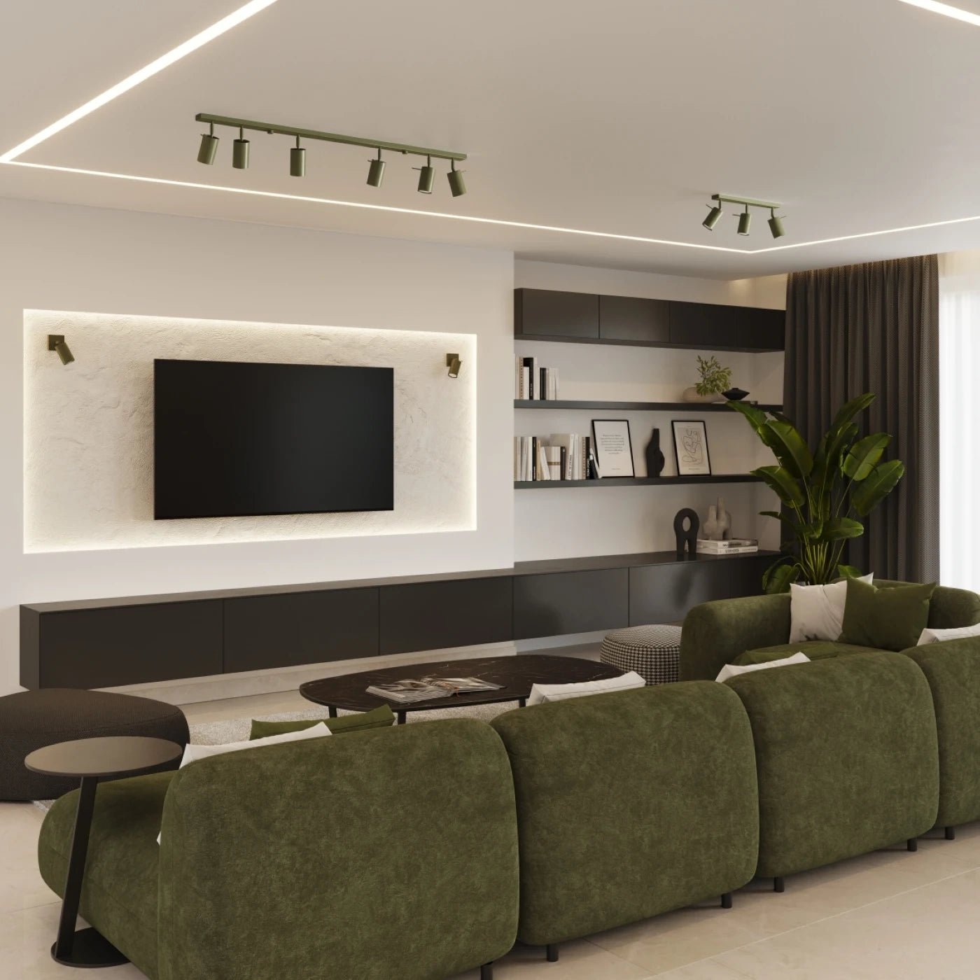 Deckenleuchte "RING 6L" – Deckenleuchte in Olivgrün | Dexity Lichtdesign