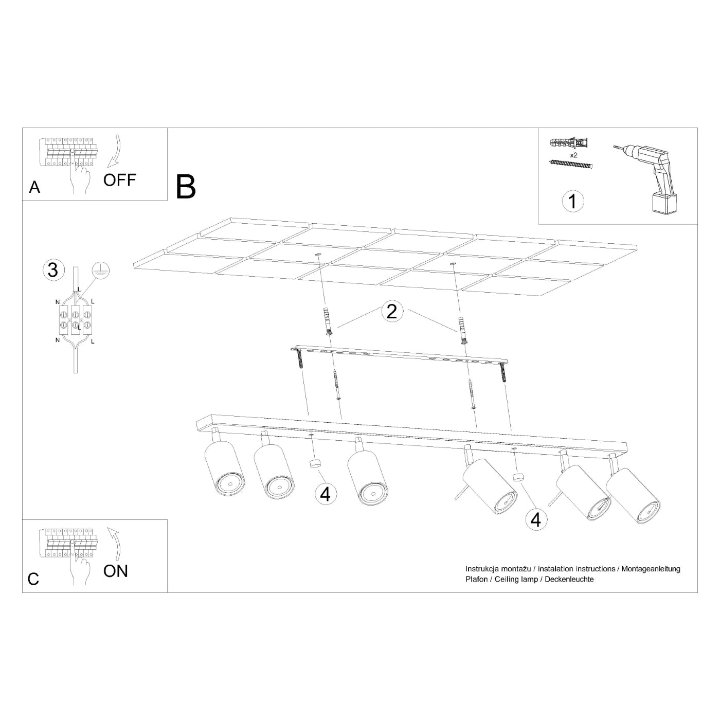 Deckenleuchte "RING 6L" – Deckenleuchte in Olivgrün | Dexity Lichtdesign