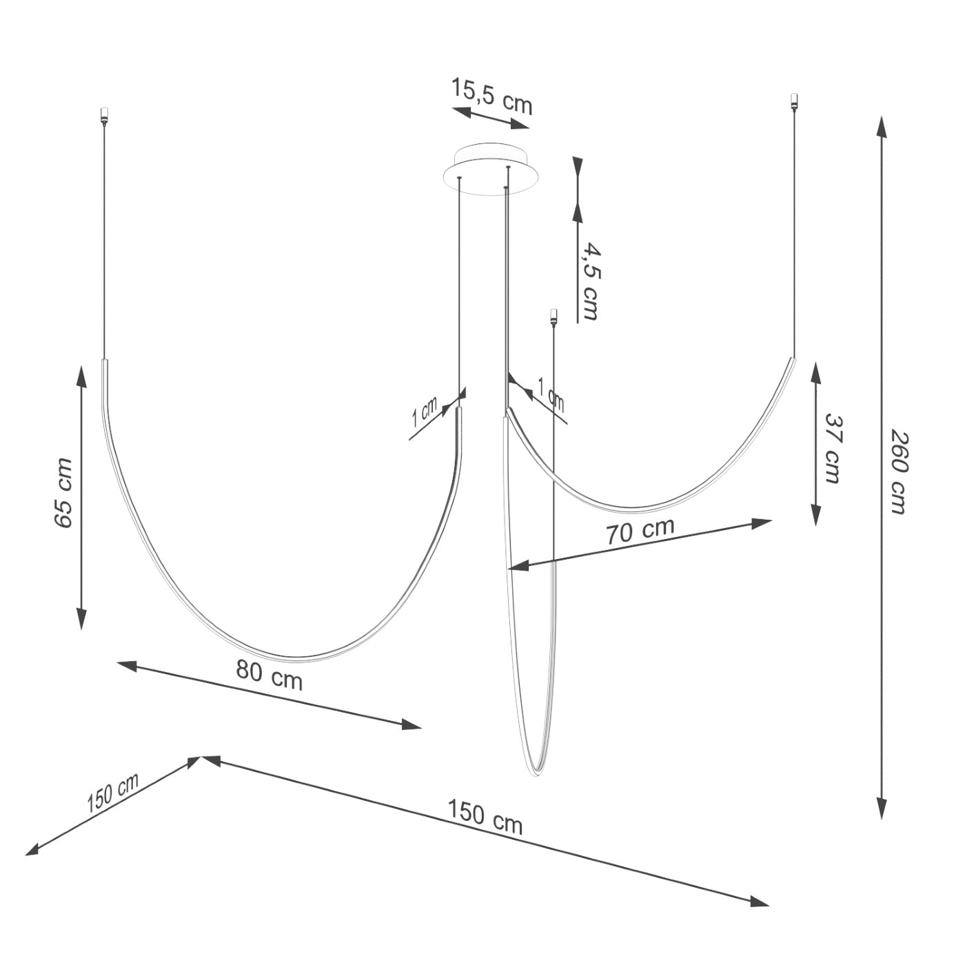 Kronleuchter "ALVAR 3" 3000K