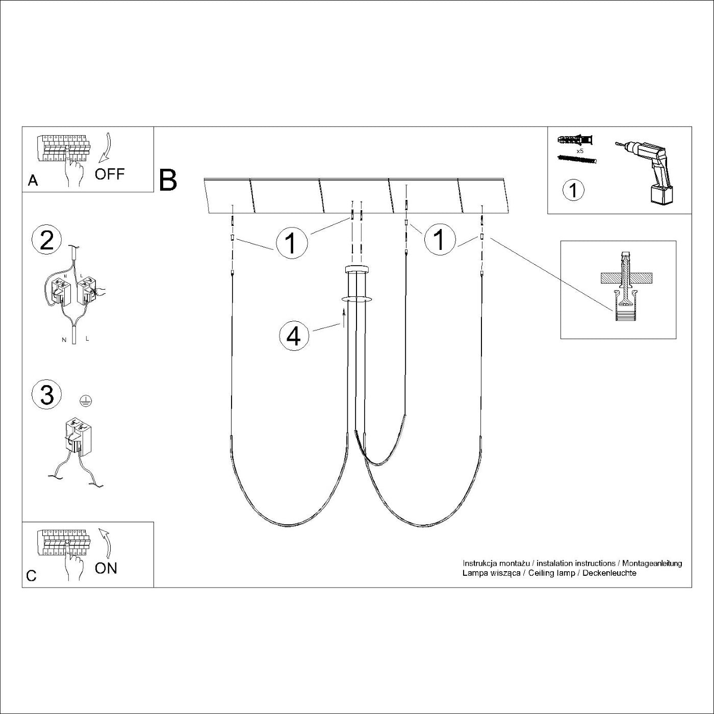 Kronleuchter "ALVAR 3" 3000K