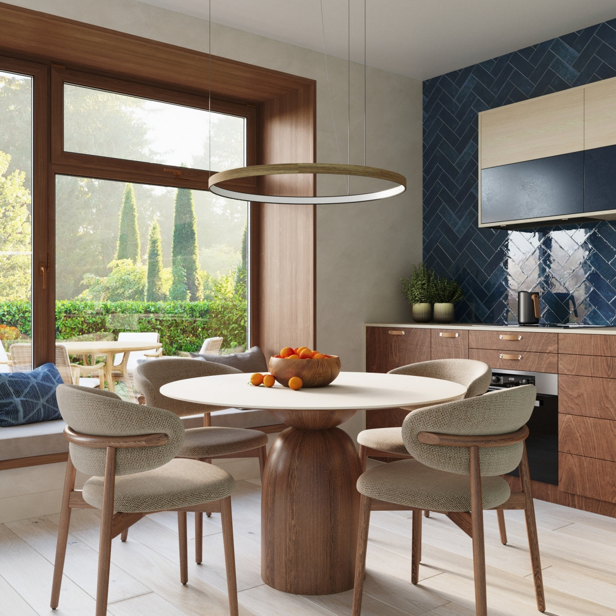 Naturholz-Kronleuchter "RIO 78" 3000K