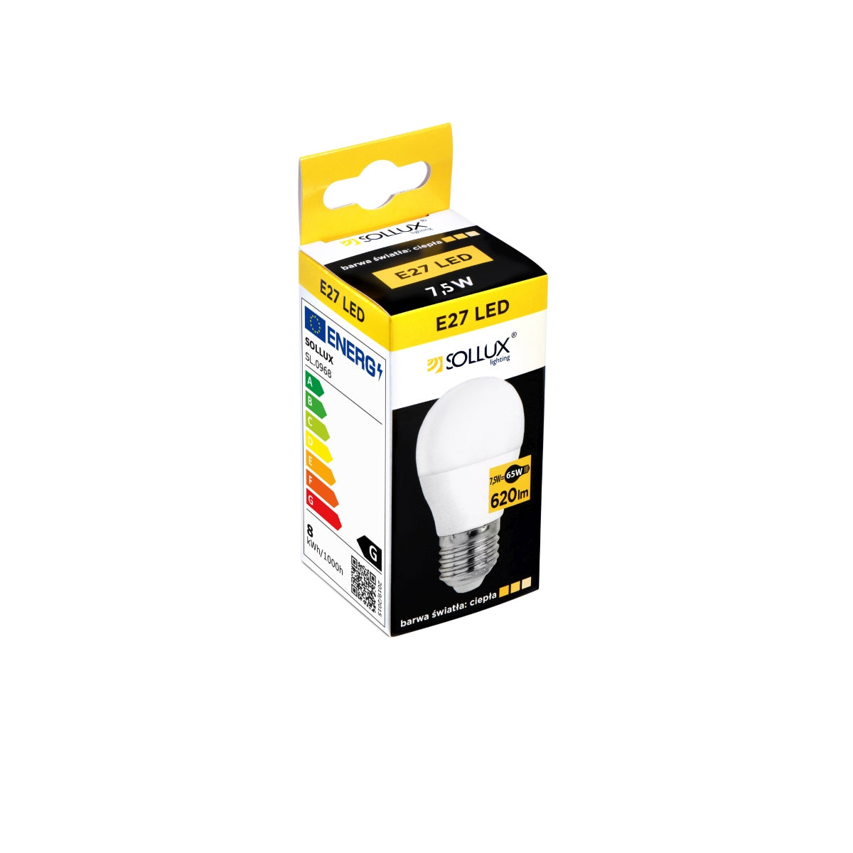 LED-Glühbirne E27 – 7,5W, 3000K, 620lm