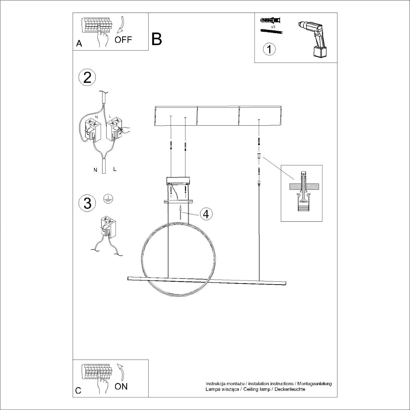 Pendelleuchte "GLAD" 3000K