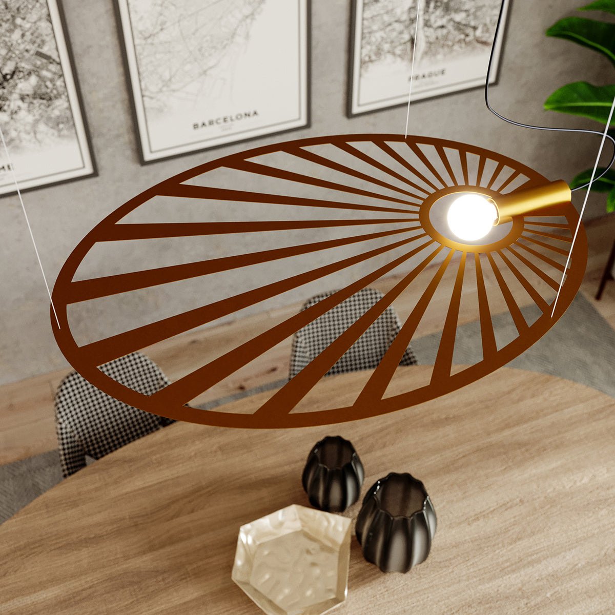 Hängeleuchte "LEHDET" – Pendelleuchte in Golden | Dexity Lichtdesign