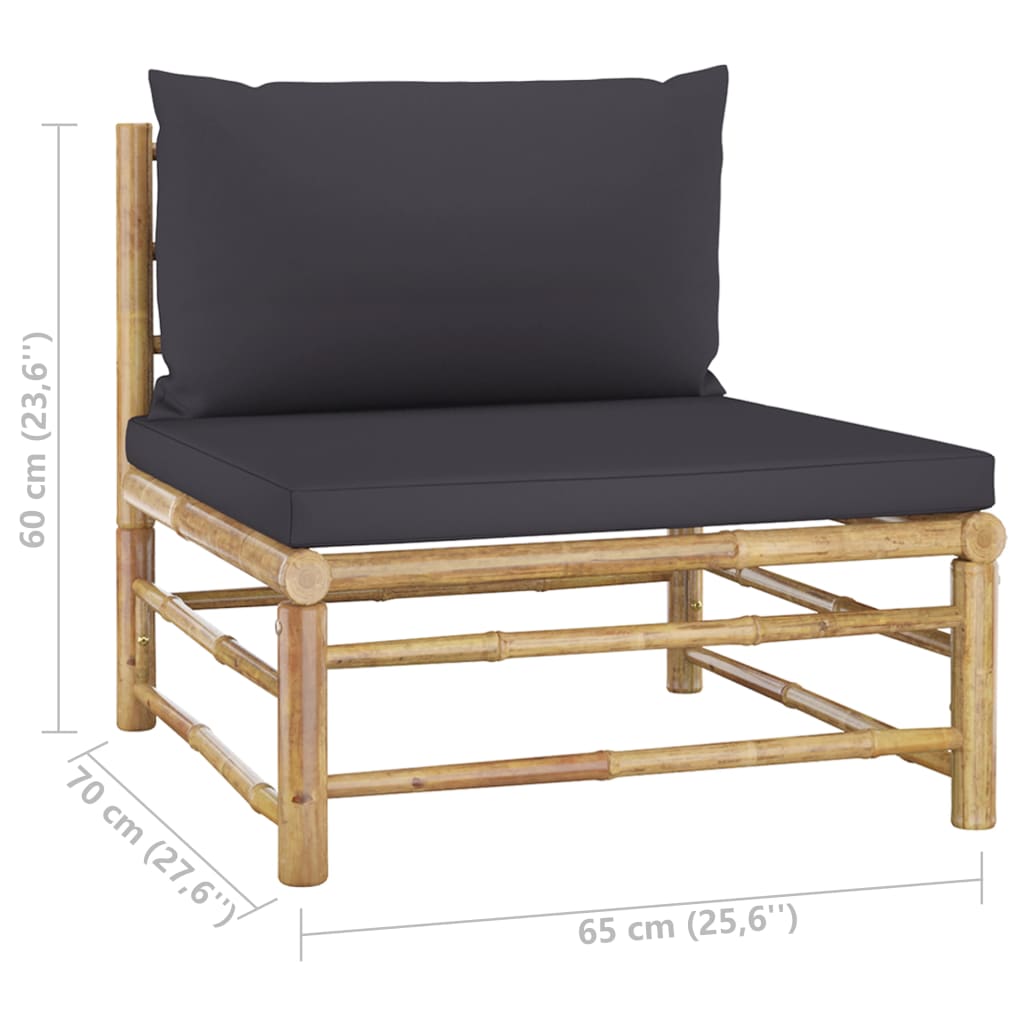 4-tlg. Garten-Lounge-Set Bambusholz