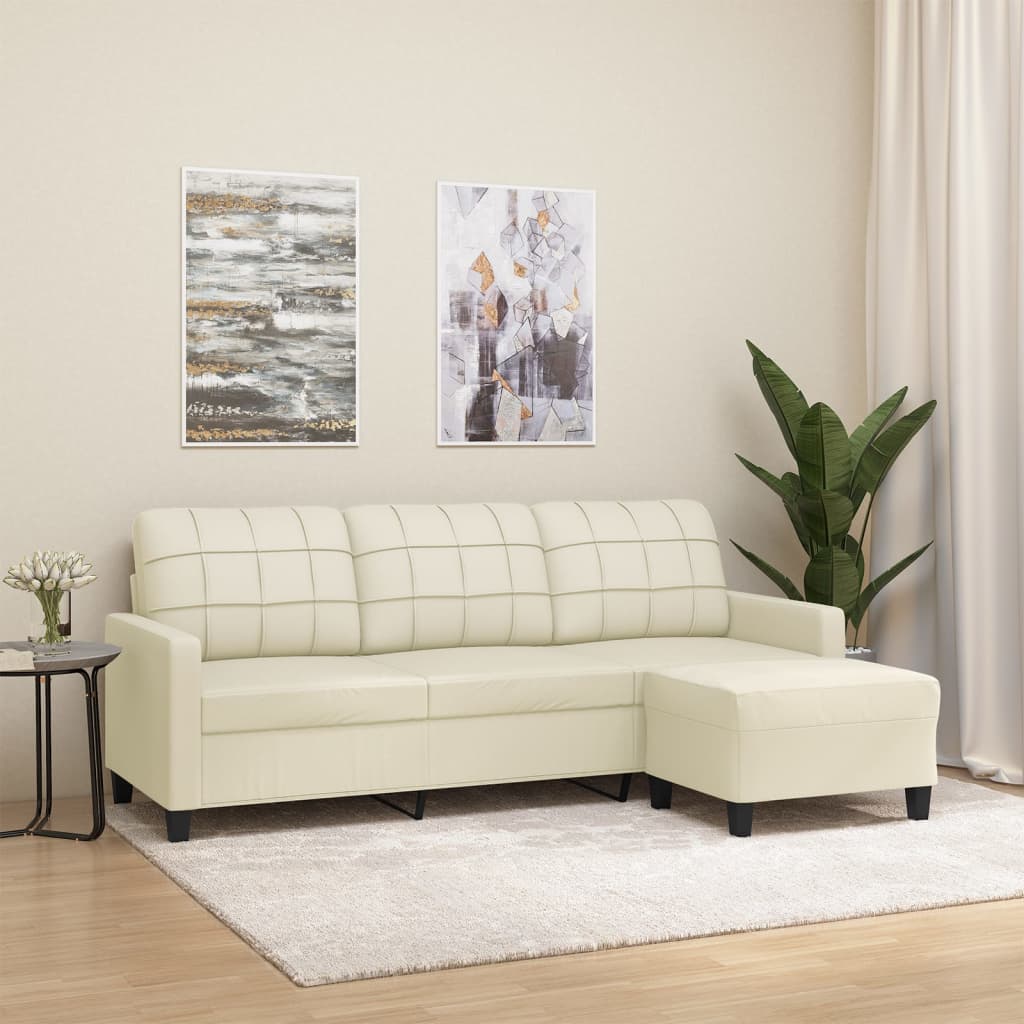 3-Sitzer Sofa mit Hocker 180 cm