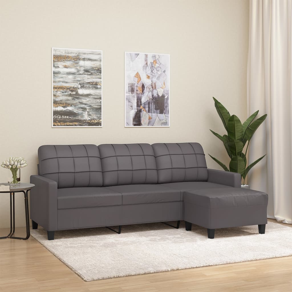 3-Sitzer Sofa mit Hocker 180 cm