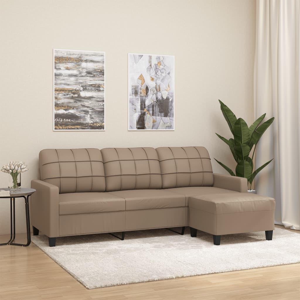 3-Sitzer Sofa mit Hocker 180 cm