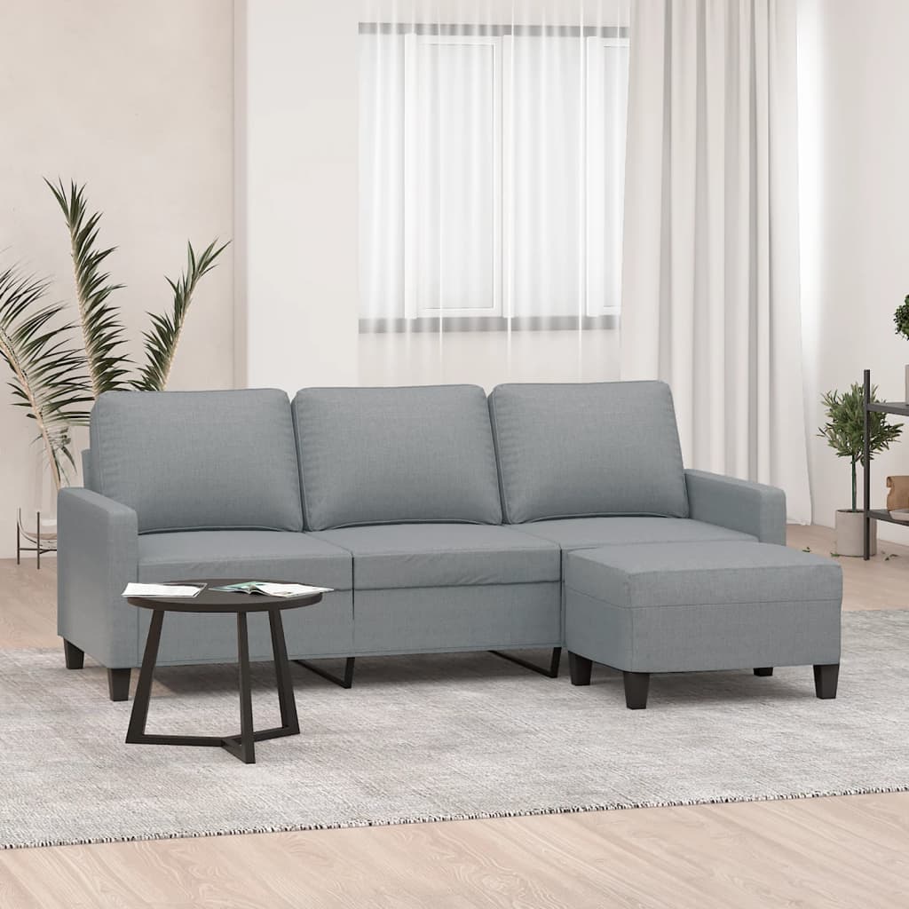 3-Sitzer Sofa mit Hocker 180 cm