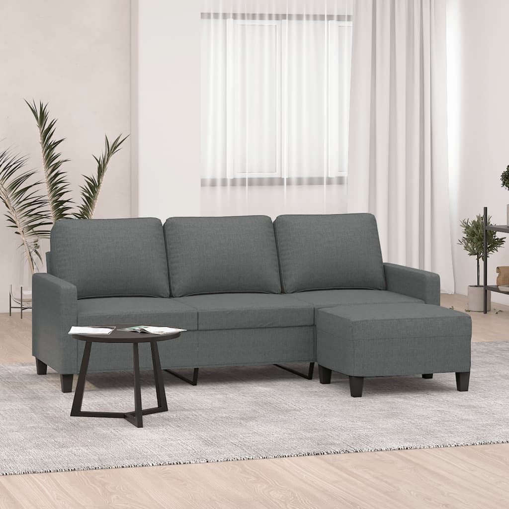 3-Sitzer Sofa mit Hocker 180 cm