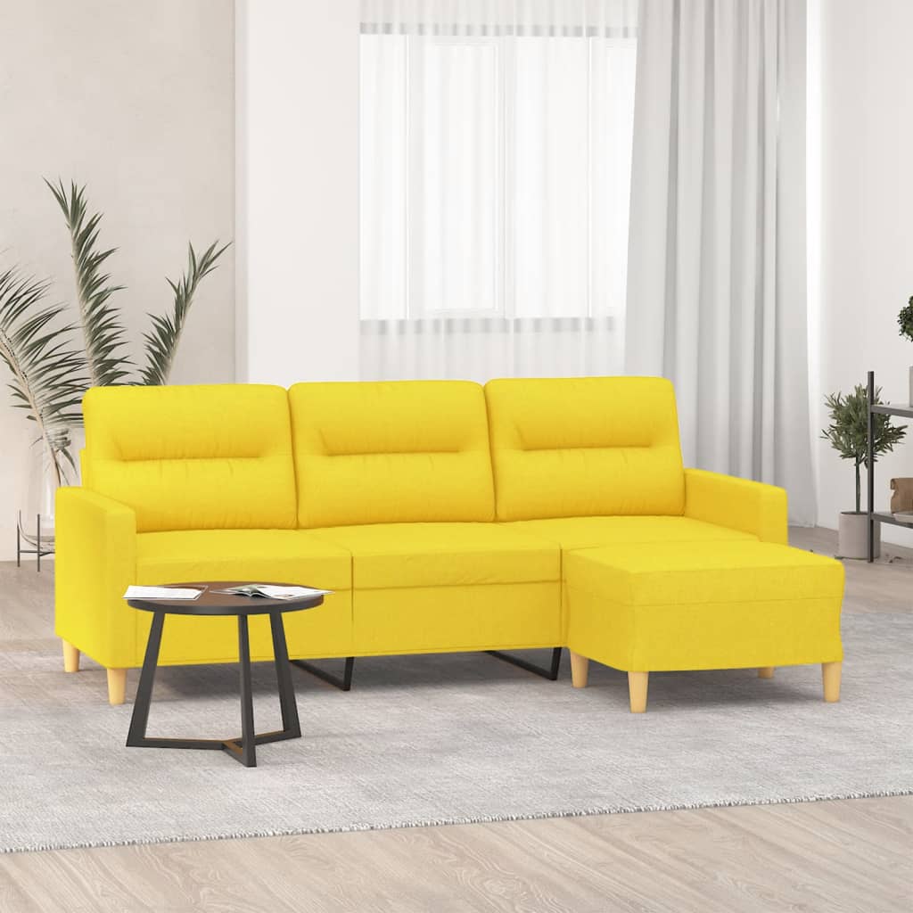 3-Sitzer Sofa mit Hocker 180 cm