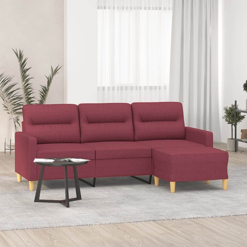 3-Sitzer Sofa mit Hocker 180 cm