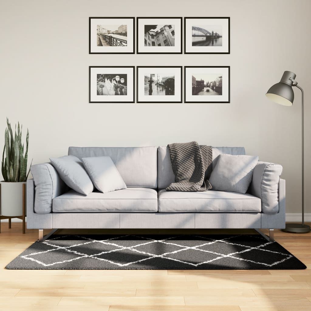 Shaggy-Teppich Schwarz - 30mm Hochflor