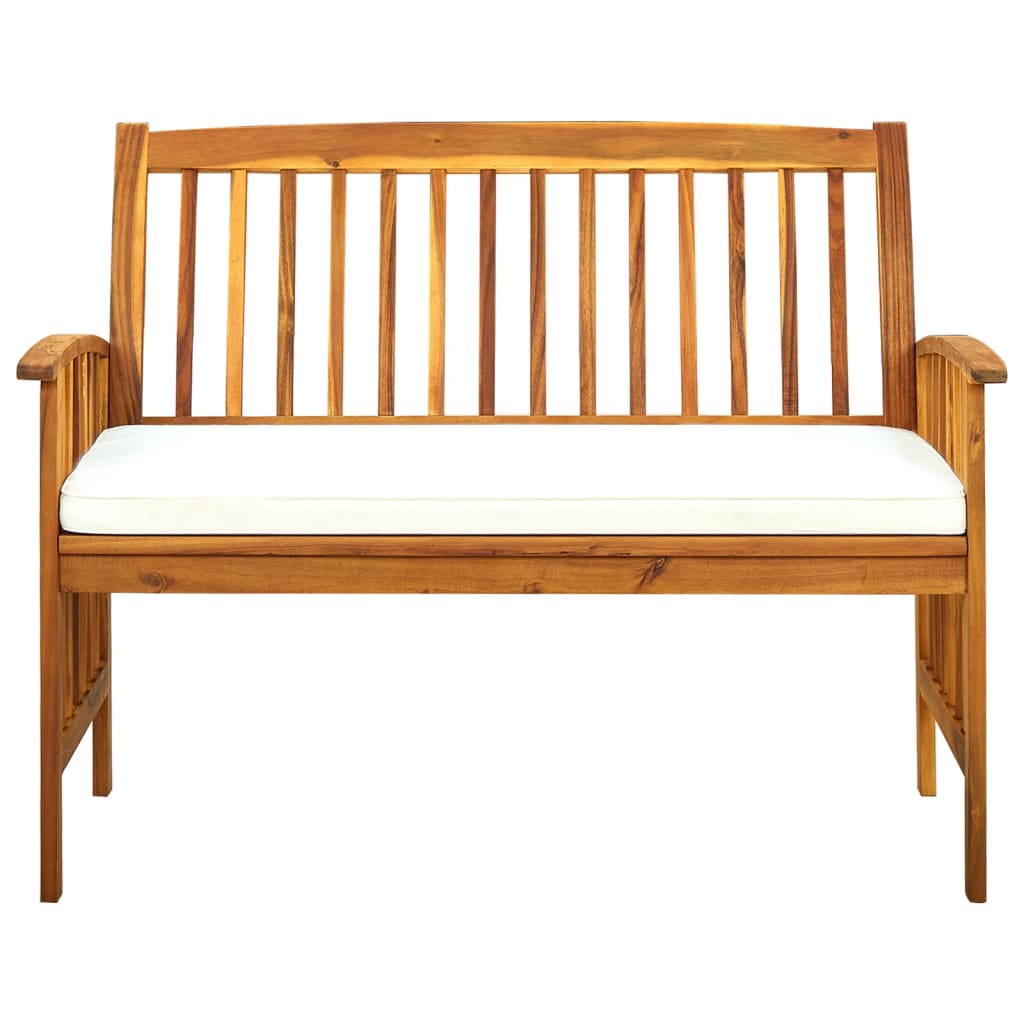Gartenbank mit Kissen 119 cm Akazienholz