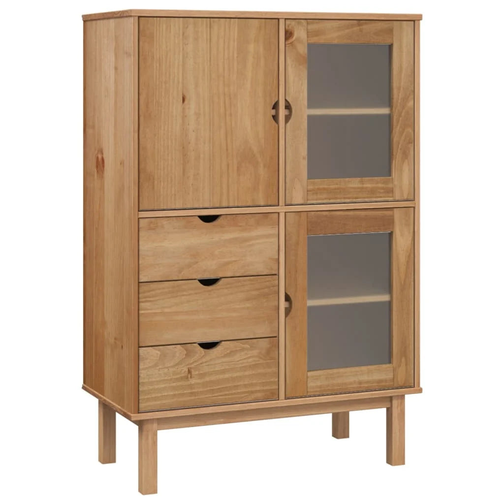 Highboard 85x43x125 cm Massives Kiefernholz