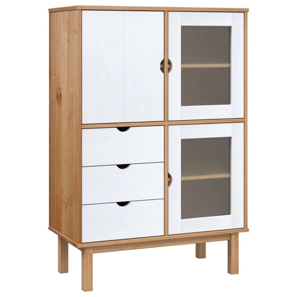 Highboard 85x43x125 cm Massives Kiefernholz