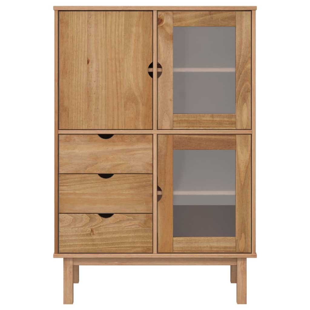 Highboard 85x43x125 cm Massives Kiefernholz