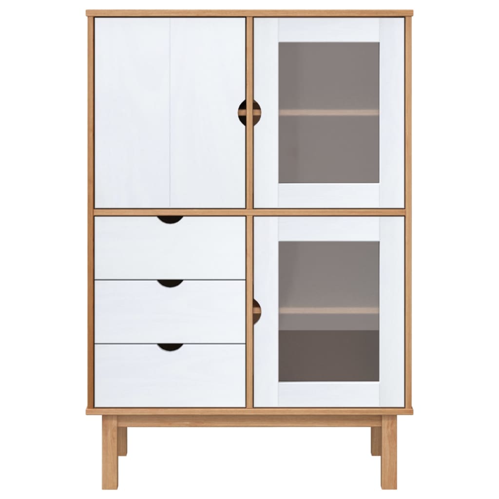 Highboard 85x43x125 cm Massives Kiefernholz