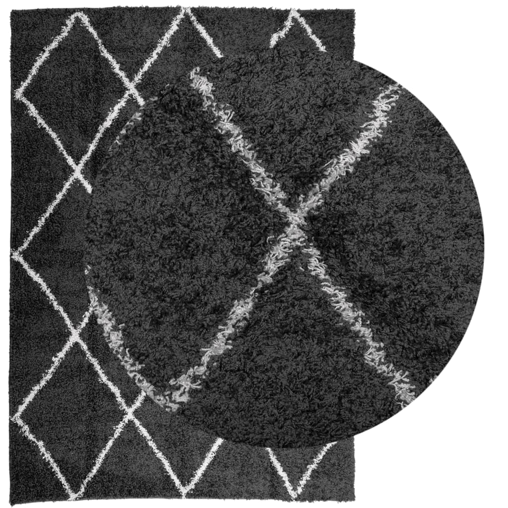 Shaggy-Teppich Schwarz - 30mm Hochflor