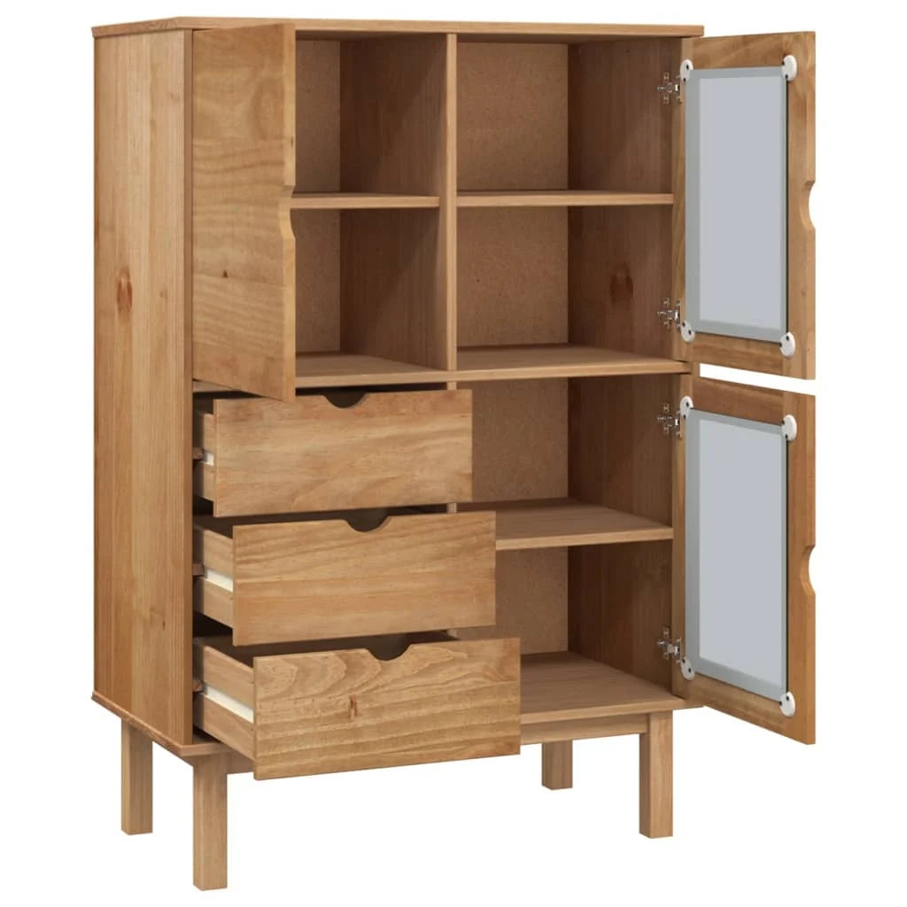 Highboard 85x43x125 cm Massives Kiefernholz