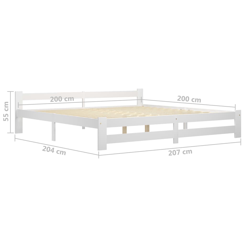 Massivholz-Bettgestell 200x200 cm