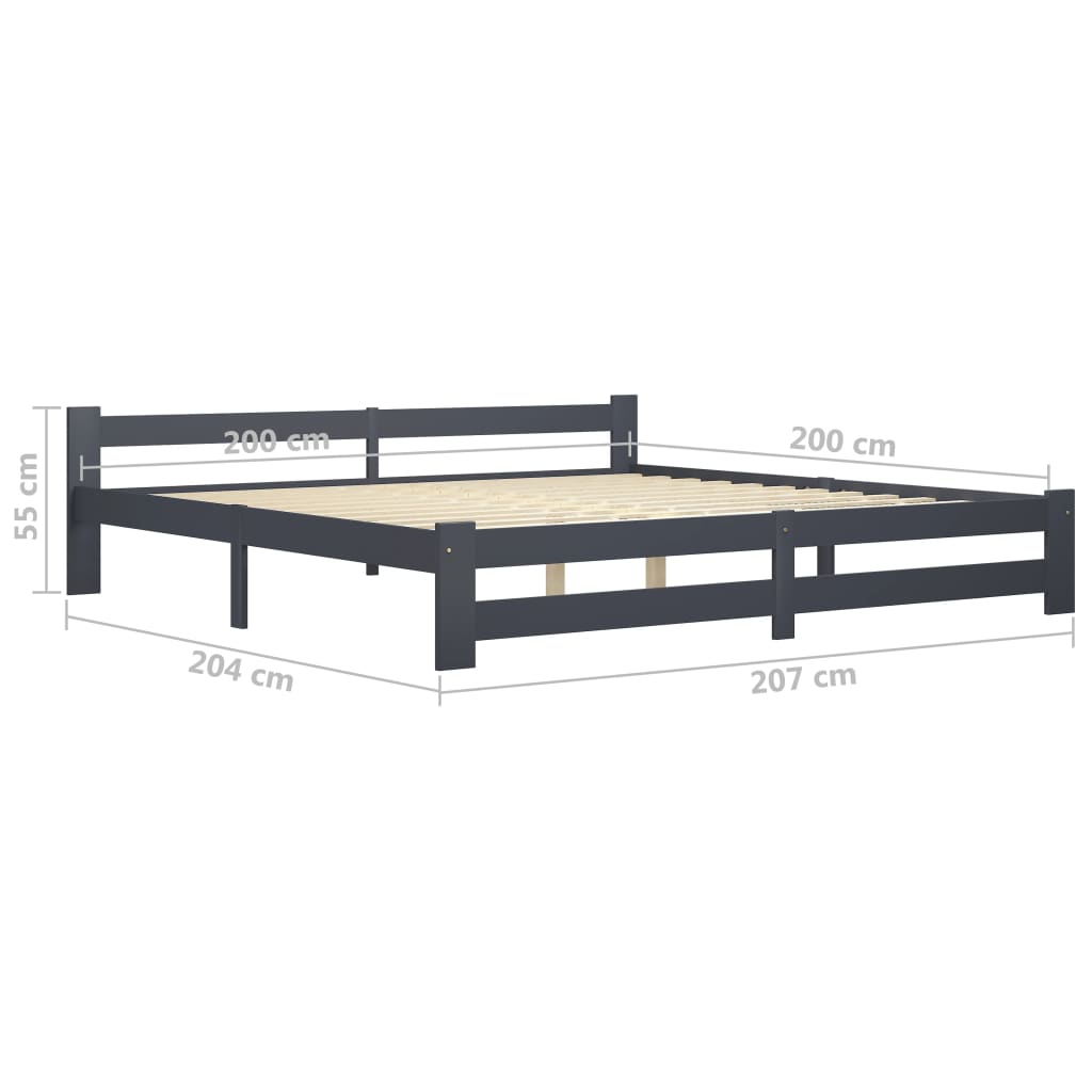 Massivholz-Bettgestell 200x200 cm