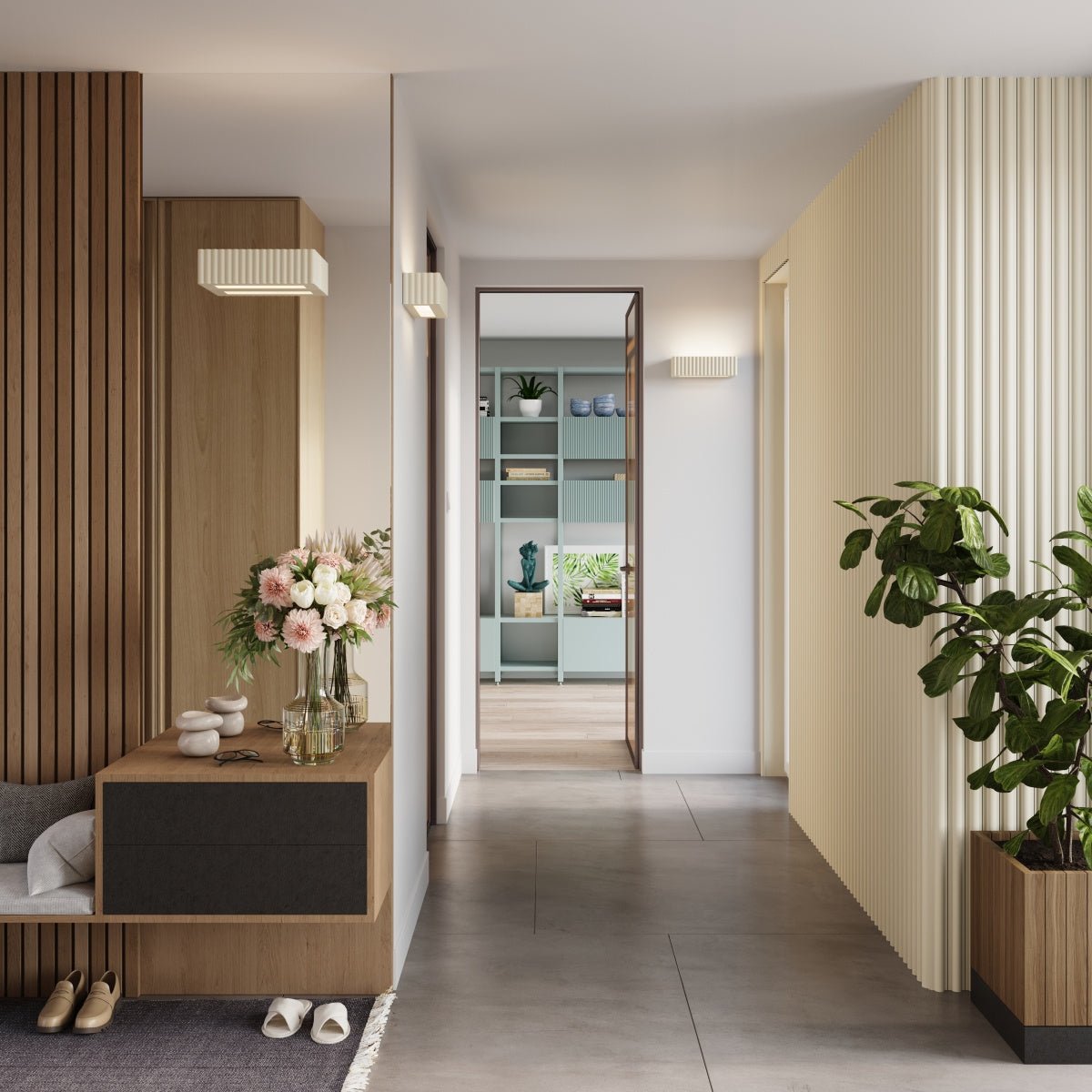 Keramik Wandleuchte "RIGATA" – in Beige | Dexity Lichtdesign