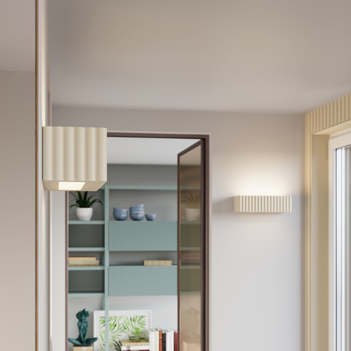 Keramik Wandleuchte "RIGATA" – in Beige | Dexity Lichtdesign