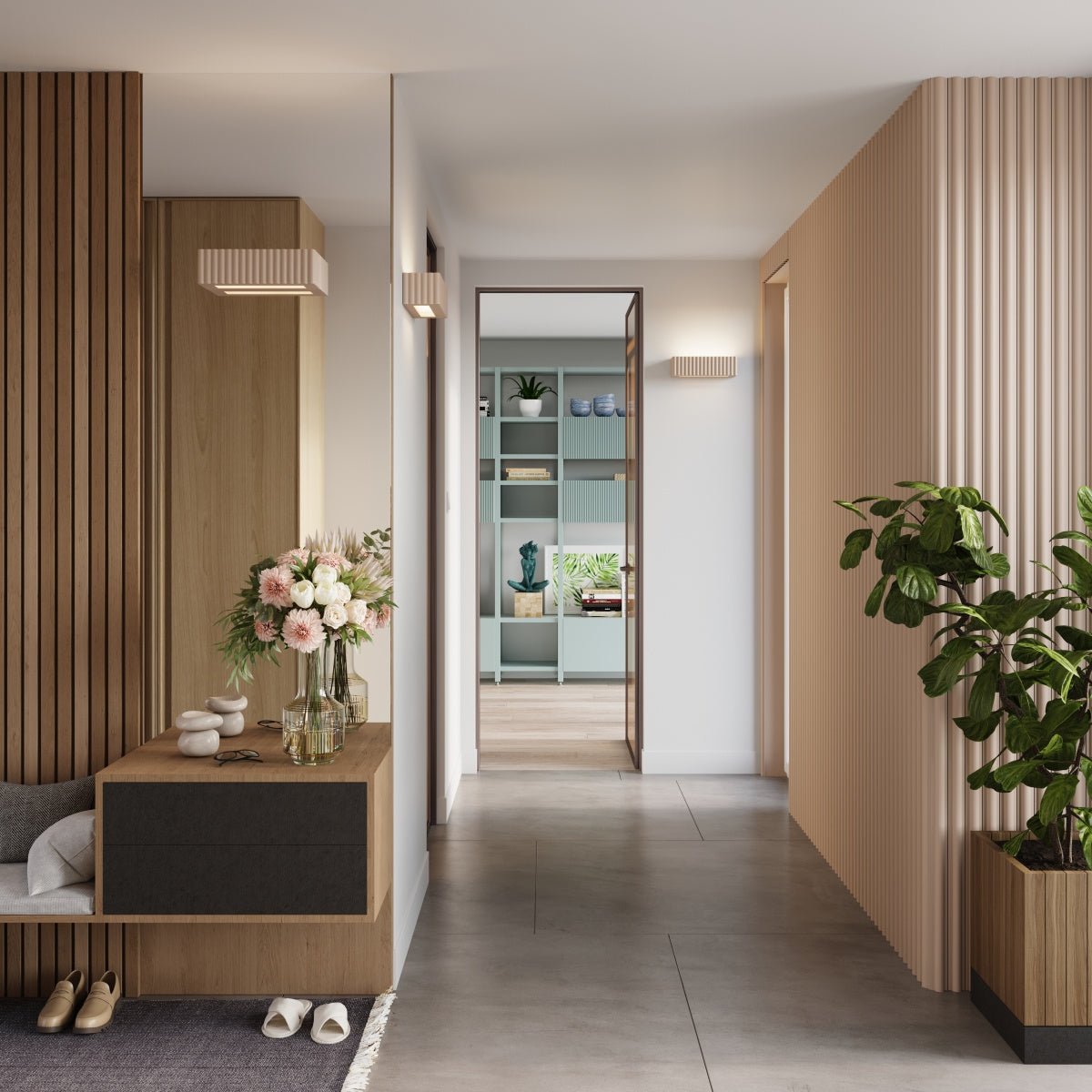 Keramik Wandleuchte "RIGATA" – in Taupe | Dexity Lichtdesign