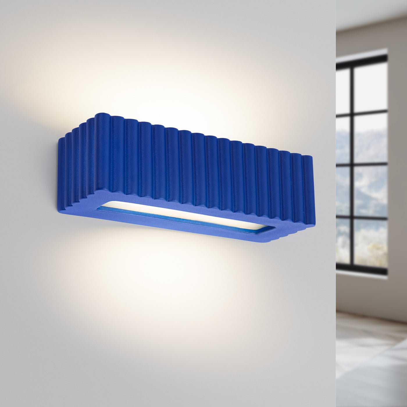 Keramik Wandleuchte "RIGATA" – in Ultramarin | Dexity Lichtdesign
