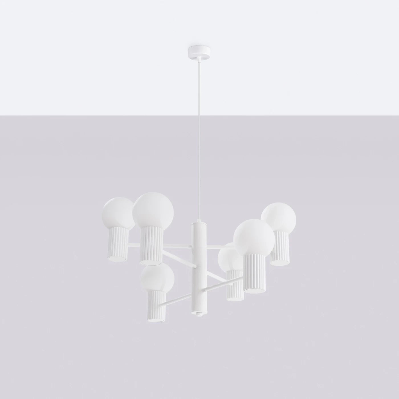 Kronleuchter "HALO 6" – in Weiß | Dexity Lichtdesign