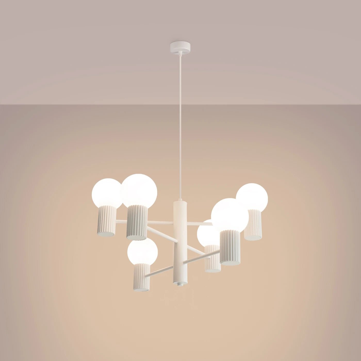 Kronleuchter "HALO 6" – in Weiß | Dexity Lichtdesign