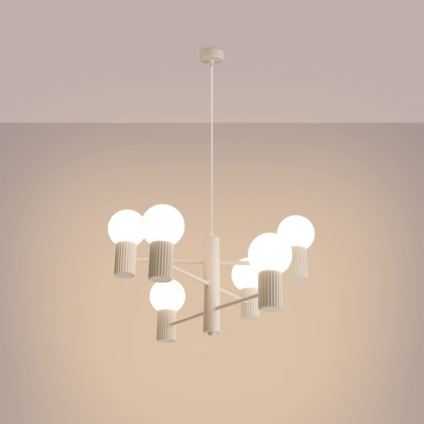 Kronleuchter "HALO 6" – in Beige | Dexity Lichtdesign