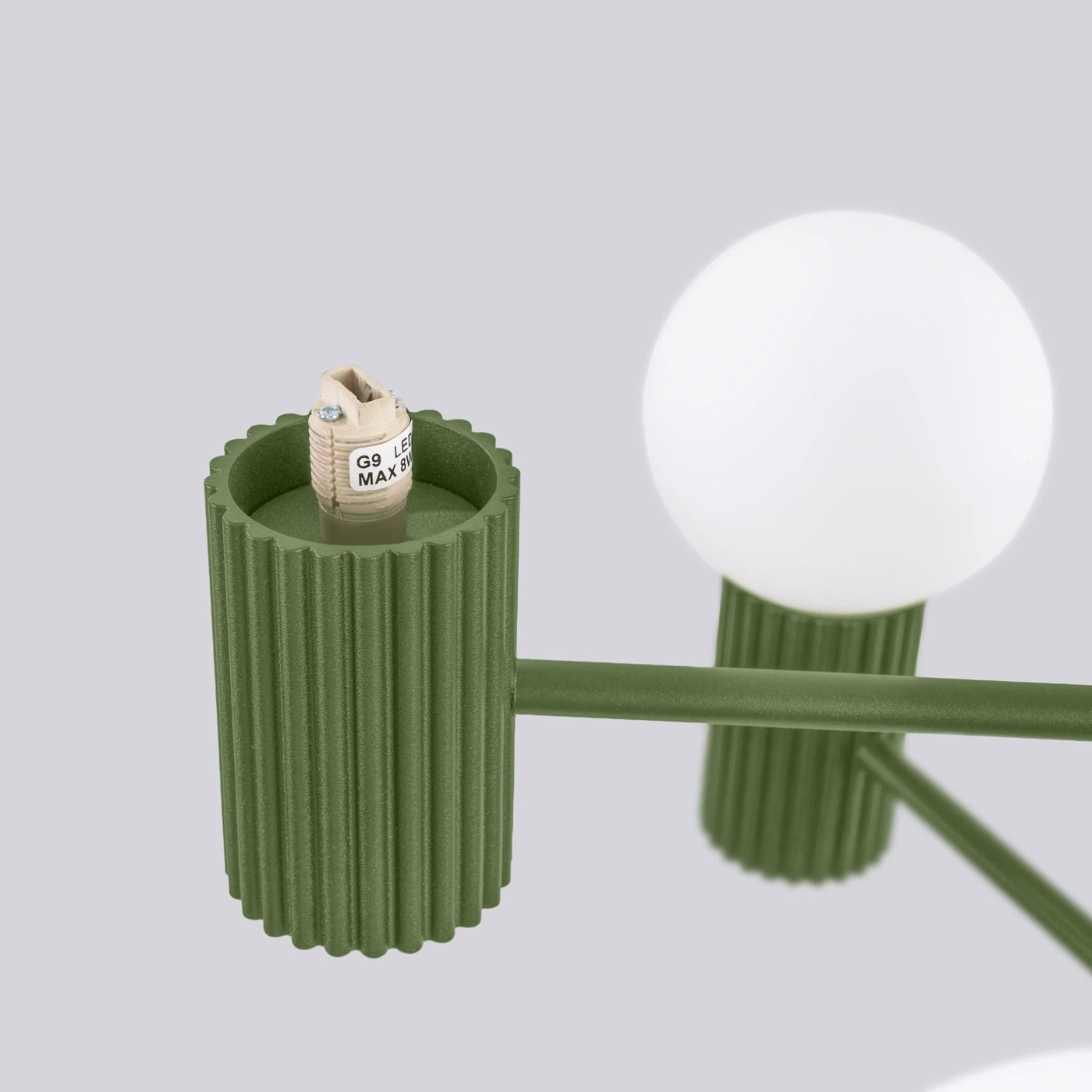 Kronleuchter "HALO 6" – in Olivgrün | Dexity Lichtdesign