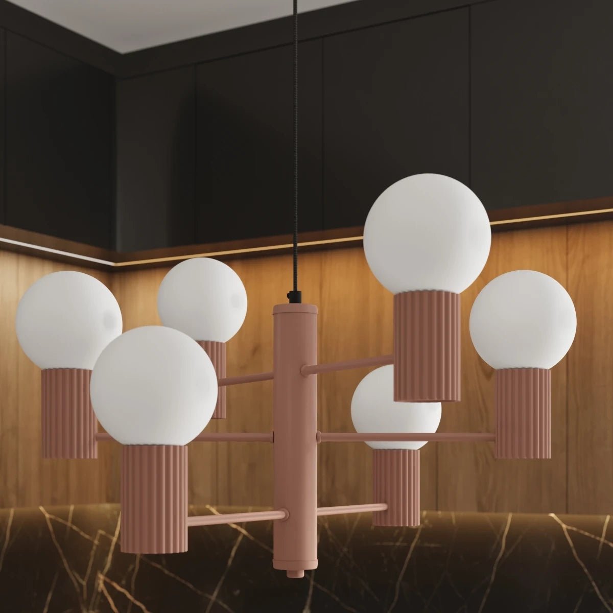 Kronleuchter "HALO 6" – in Mokka | Dexity Lichtdesign