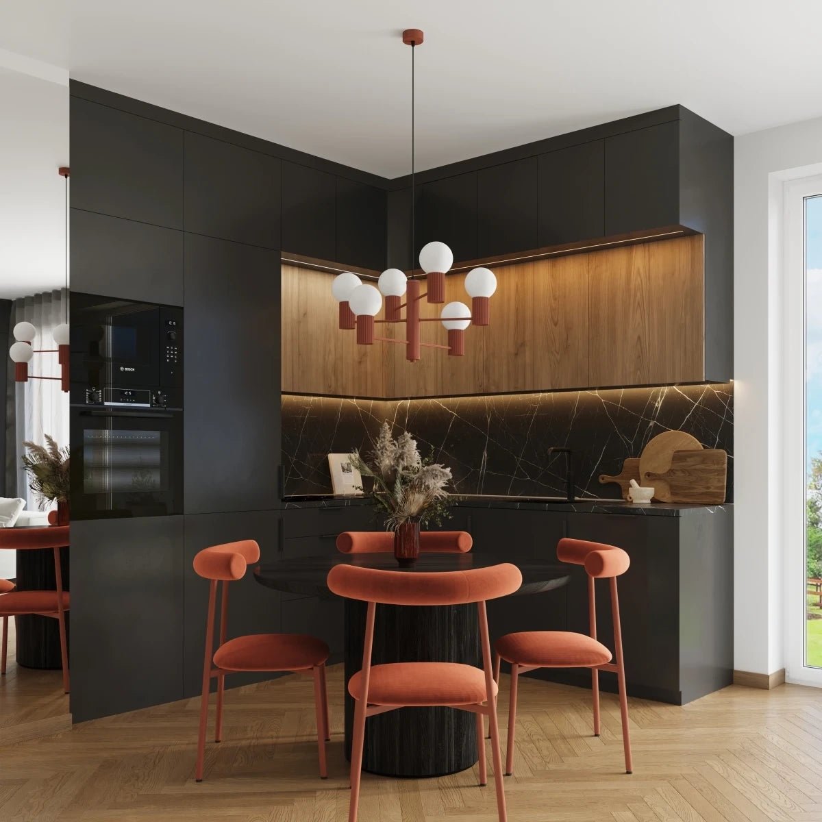 Kronleuchter "HALO 6" – in Mokka | Dexity Lichtdesign