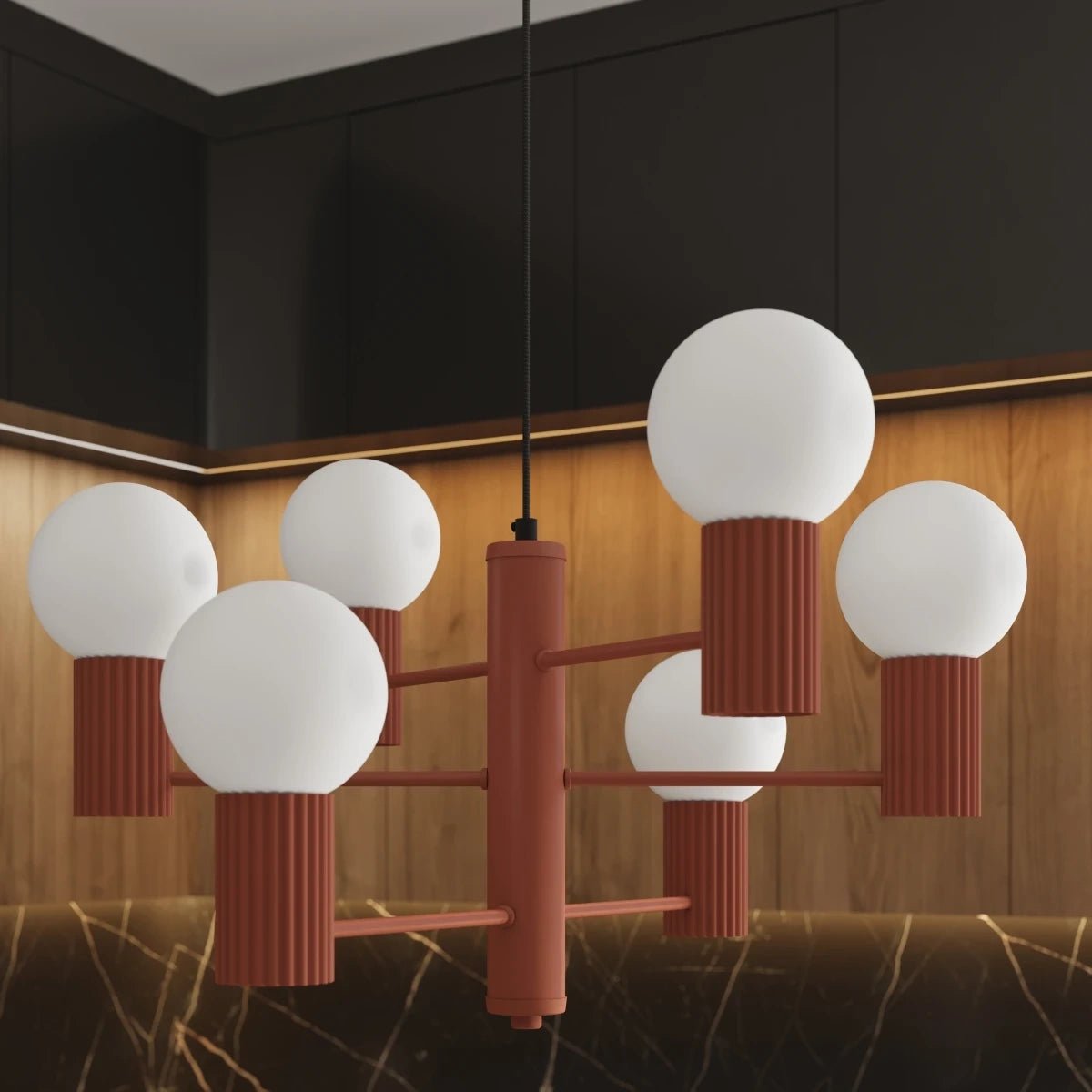 Kronleuchter "HALO 6" – in Mokka | Dexity Lichtdesign